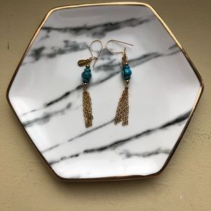 Turquoise and Gold dangle earrings